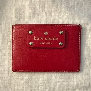 kate spade Red Leather Studded Card Case